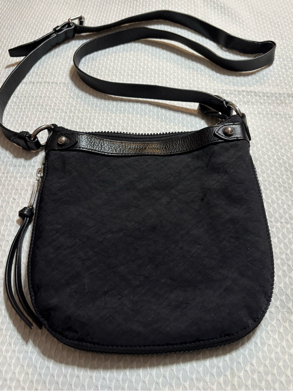 Rebecca Minkoff Black Crossbody with Leather Trim